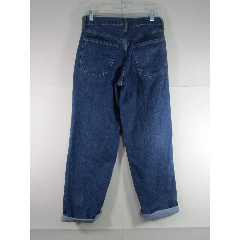 Old Navy OG Loose High‎ Rise Denim Jeans Womens 4 Indie Streetwear Rolled Hem